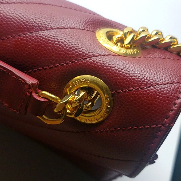 YVES SAINT LAURENT BAG SIZE LARGE COLOR BURGUNDY 100% Authentic NEW - Picture 7 of 12